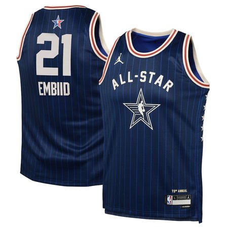 Youth #21 Joel Embiid Navy 2024 NBA All-Star Game Swingman Jersey